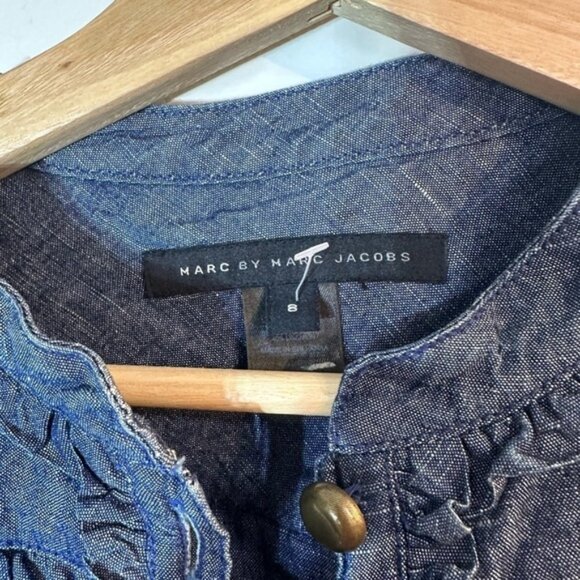 Marc by Marc Jacobs - Denim Dress w/ Ruffles size 8 - Picture 4 of 11